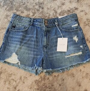 NWT KanCan Blue Distressed Jean Shorts